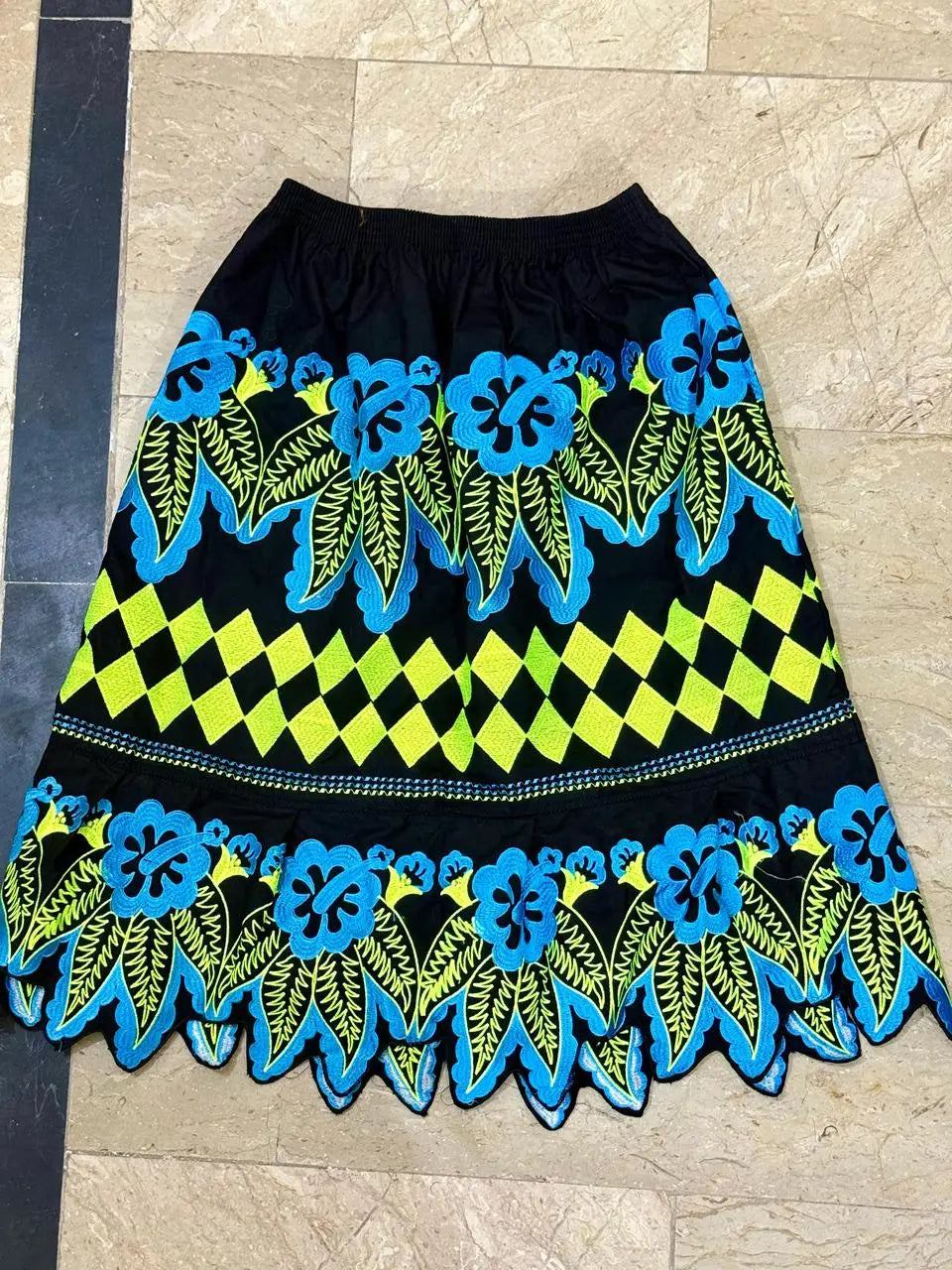 Polynashian Women's Embroidered Corduroy Ball Gown Mini Skirt Adjustable 100% Cotton Quick Dry Anti-Bacterial Customized Color