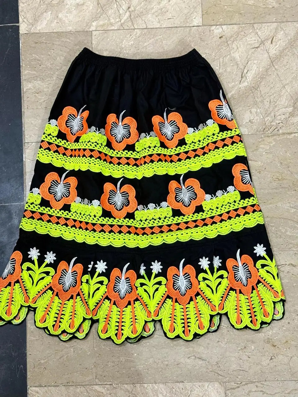 Polynashian Women's Embroidered Corduroy Ball Gown Mini Skirt Adjustable 100% Cotton Quick Dry Anti-Bacterial Customized Color