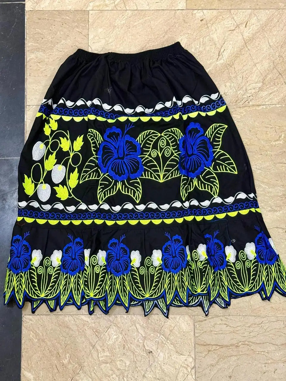 Polynashian Women's Embroidered Corduroy Ball Gown Mini Skirt Adjustable 100% Cotton Quick Dry Anti-Bacterial Customized Color