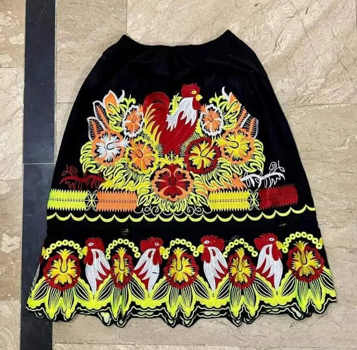 Latest Fashion High Quality Mini Skirt with Natural Waist Satin Embroidery 100% Cotton