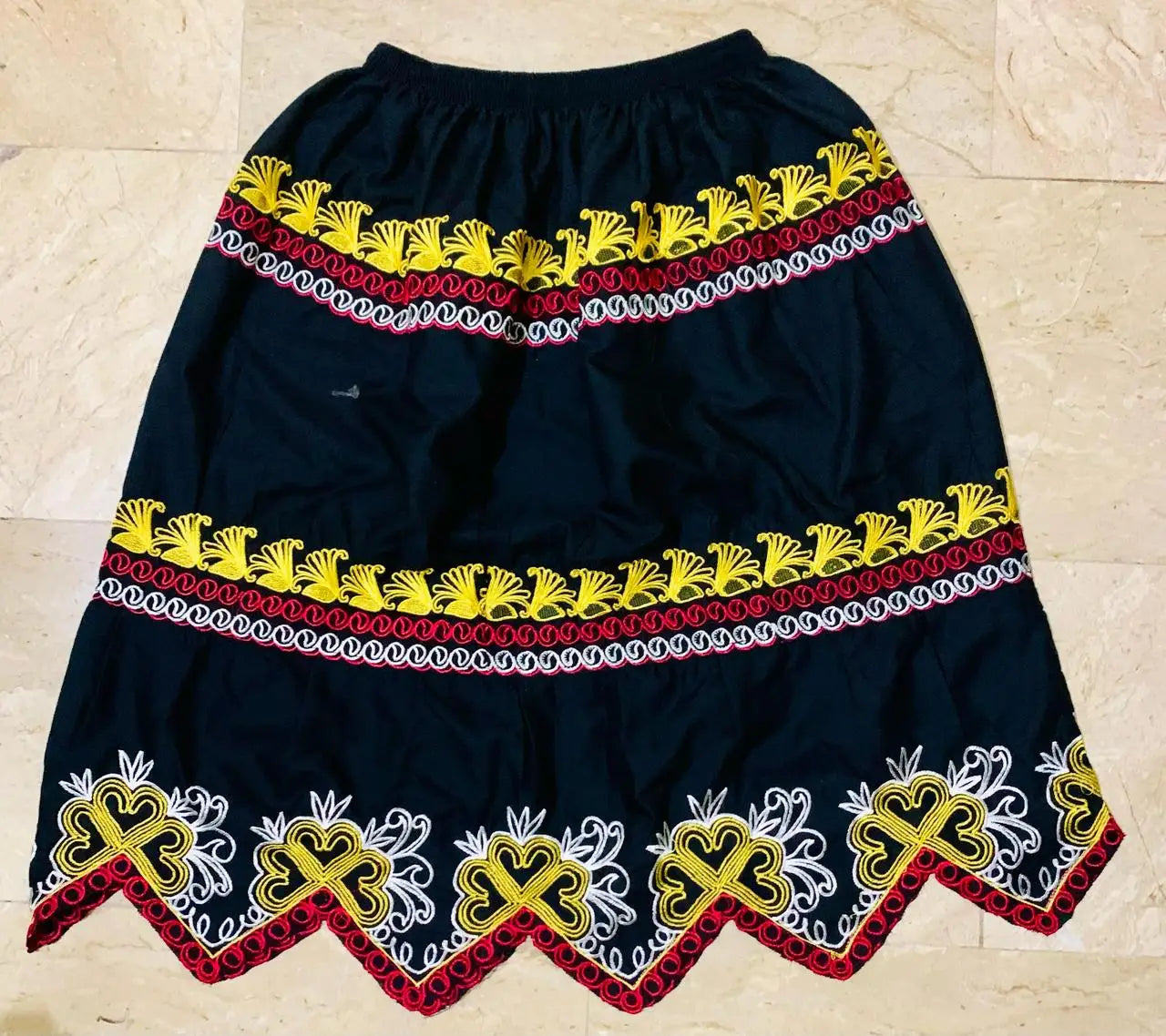 Polynashian Women's Embroidered Corduroy Ball Gown Mini Skirt Adjustable 100% Cotton Quick Dry Anti-Bacterial Customized Color