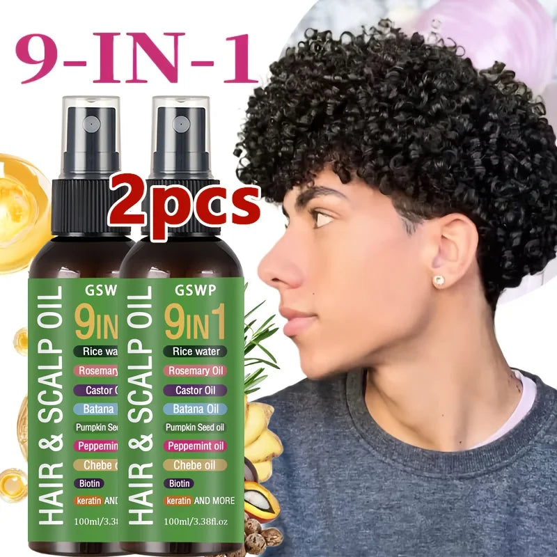 GSWP 9-in-1 Hair Oil,Tames Dryness & Breakage,deep moisturizing and smooth,heat protection, no need to wash.100ml/200ml