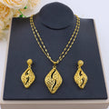 24K Gold Geometric Jewelry Set – Necklace & Earrings