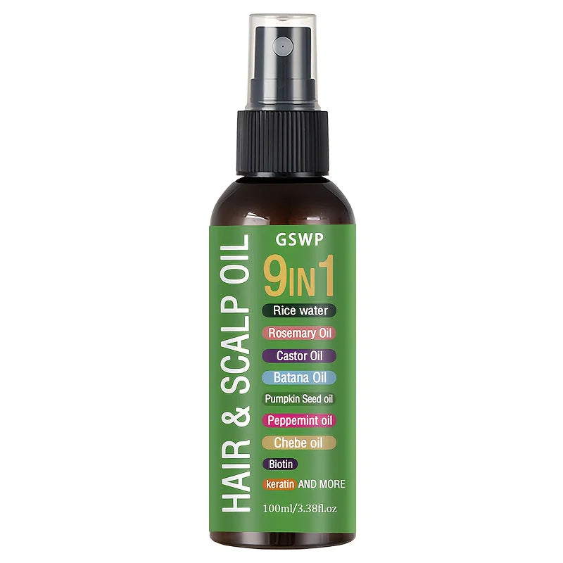 GSWP 9-in-1 Hair Oil,Tames Dryness & Breakage,deep moisturizing and smooth,heat protection, no need to wash.100ml/200ml