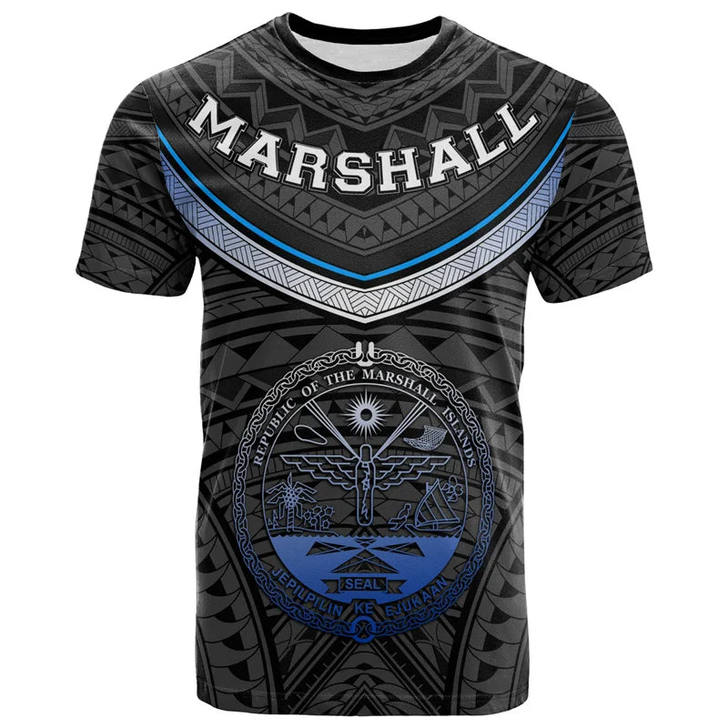 Marshall Islands Flag Graphic T-Shirt & Shorts Set – 3D Print