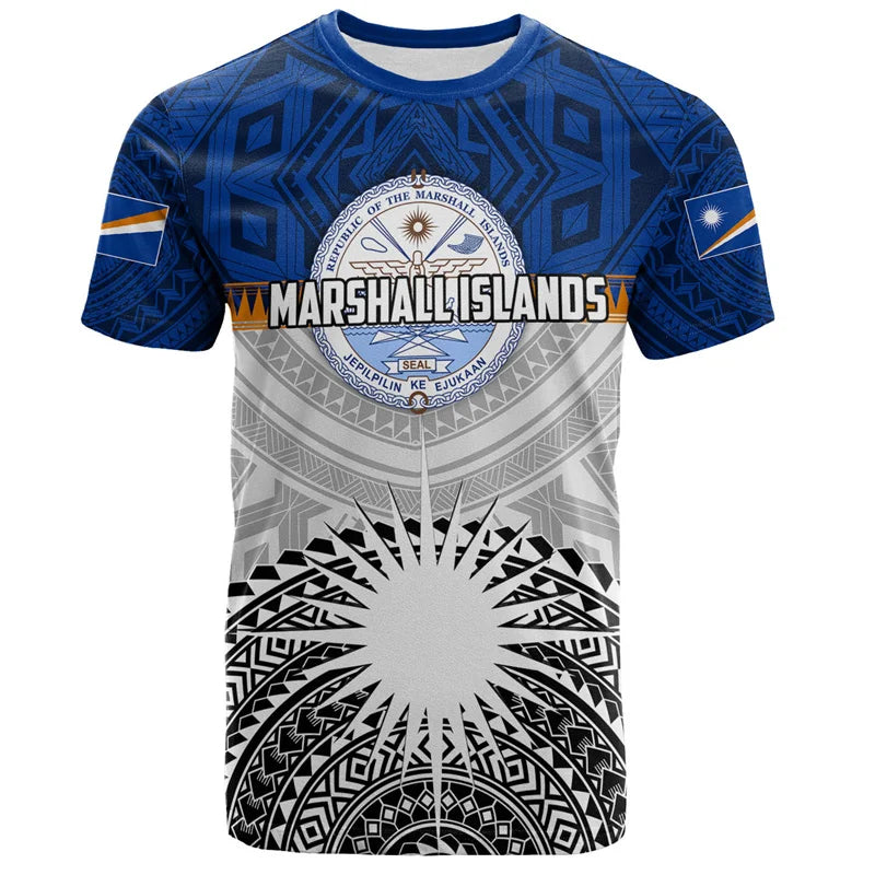 Marshall Islands Flag Graphic T-Shirt & Shorts Set – 3D Print