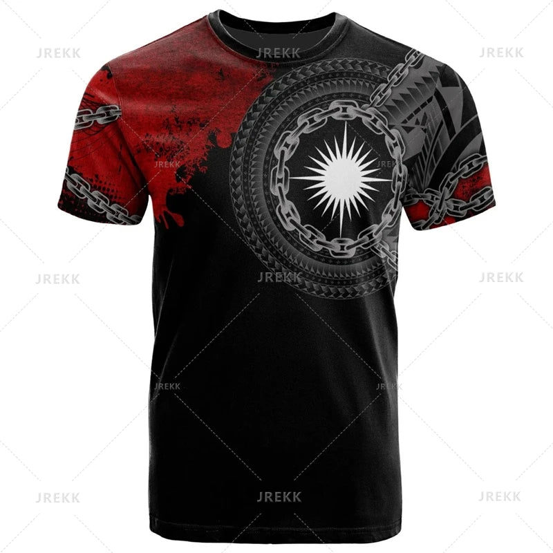 Marshall Islands Flag Graphic T-Shirt & Shorts Set – 3D Print