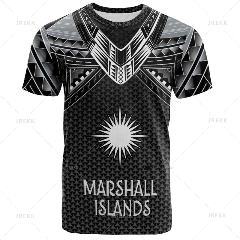 Marshall Islands Flag Graphic T-Shirt & Shorts Set – 3D Print