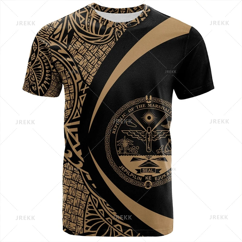 Marshall Islands Flag Graphic T-Shirt & Shorts Set – 3D Print