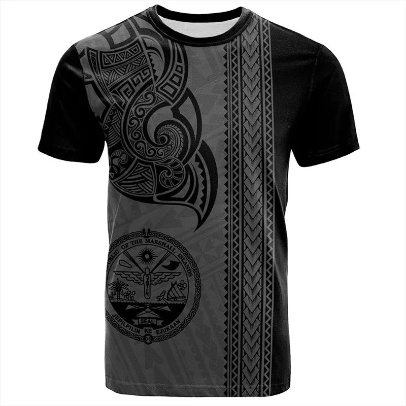 Marshall Islands Flag Graphic T-Shirt & Shorts Set – 3D Print