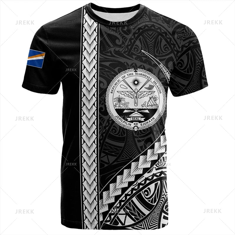 Marshall Islands Flag Graphic T-Shirt & Shorts Set – 3D Print