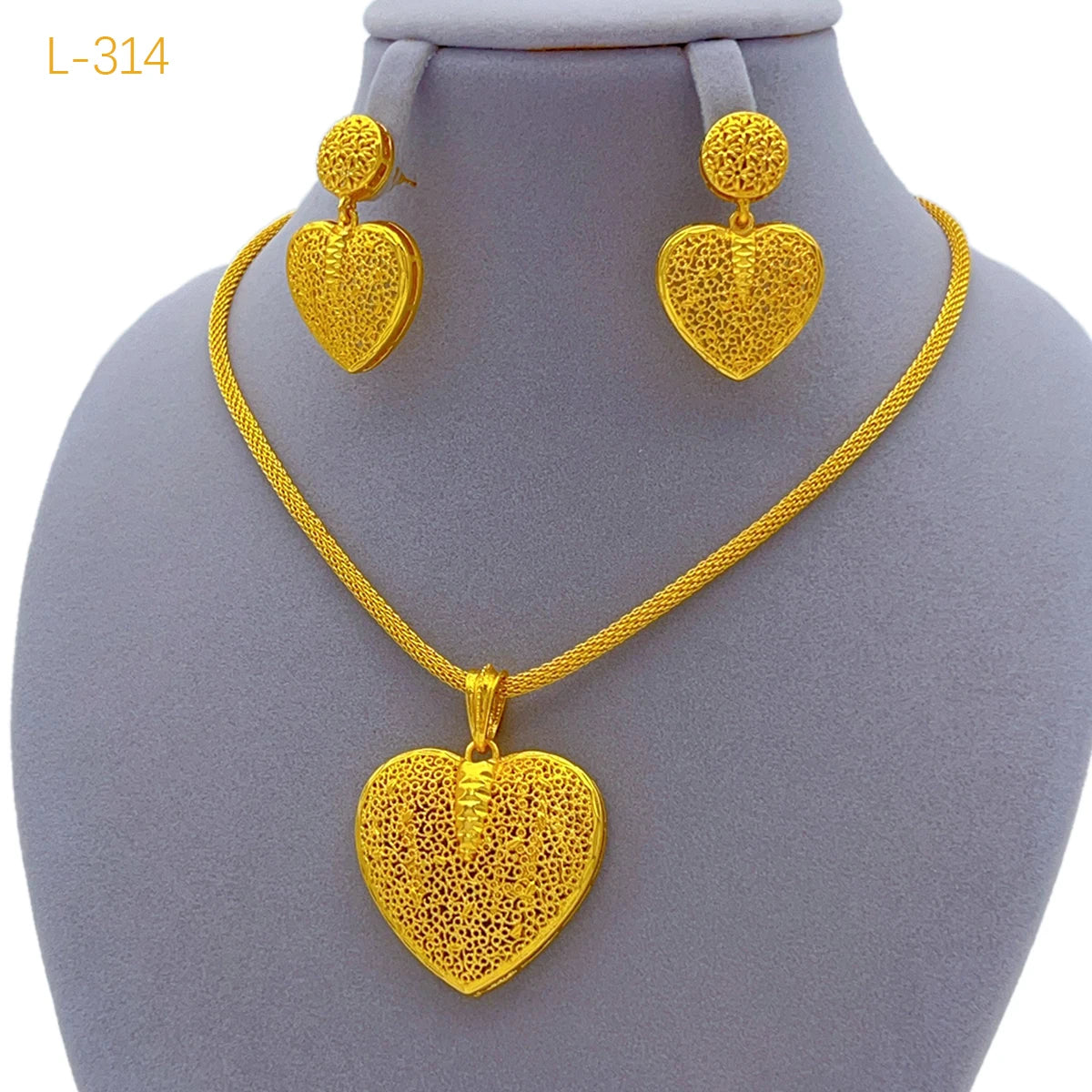 24K Gold Plated Bridal Jewelry Set – Necklace & Earrings