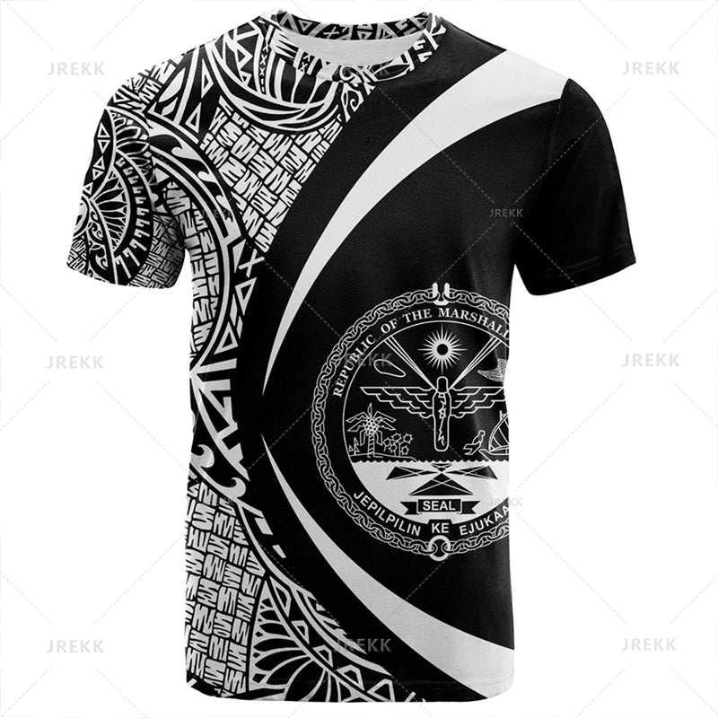 Marshall Islands Flag Graphic T-Shirt & Shorts Set – 3D Print