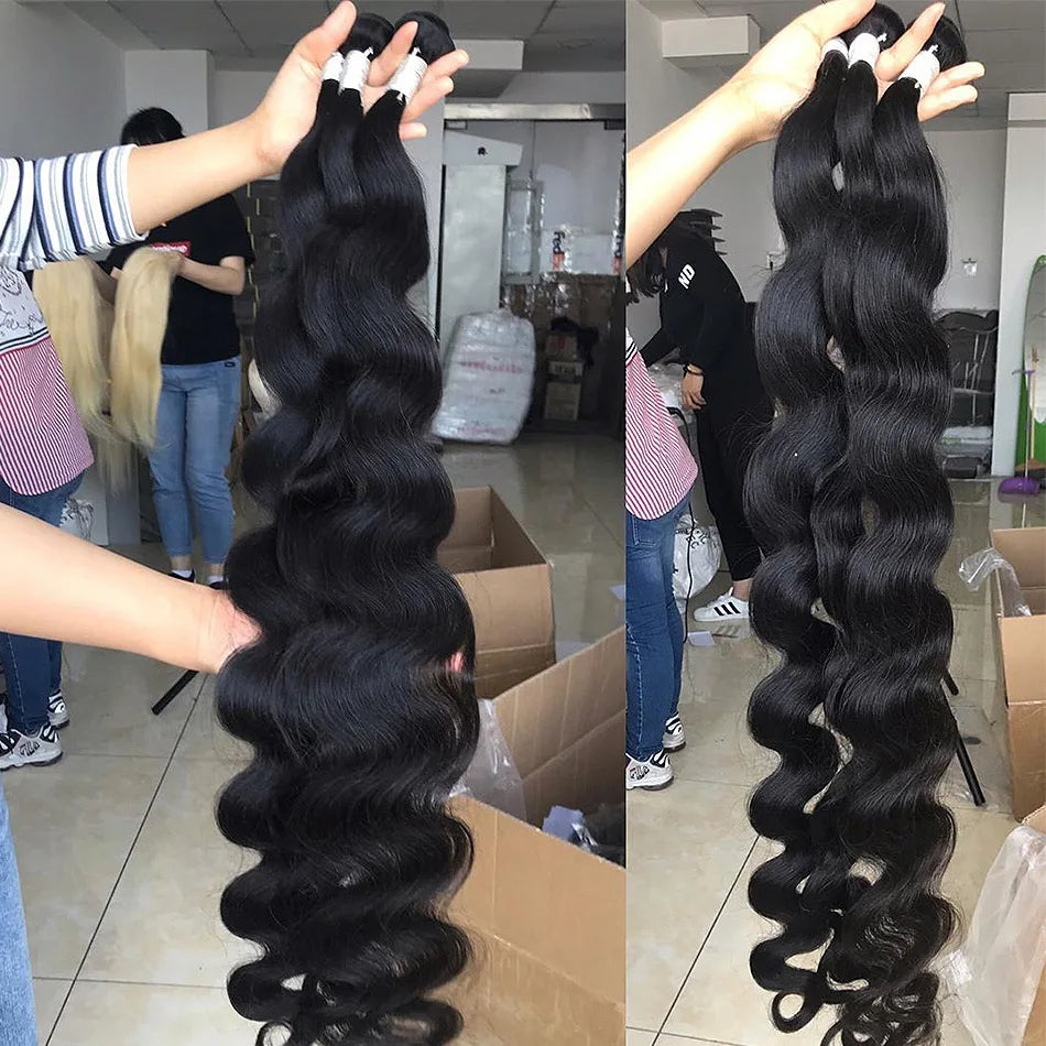 FDX 32 34 36 40 Human Hair Bundles Body Wave Bundles Deal Soft Human Hair Bundles Brazilian Body Wave Bundles Sew-in Hair Weaves