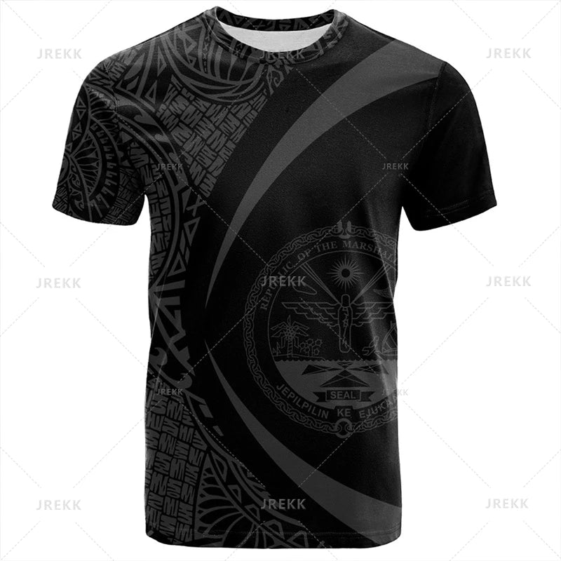 Marshall Islands Flag Graphic T-Shirt & Shorts Set – 3D Print