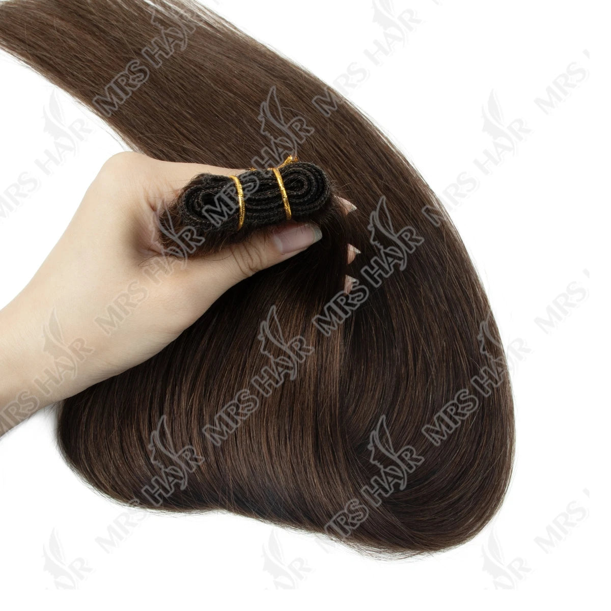 Brown Hair Bundles Sew-in Double Weft Natural Straight Human Hair Bundles 50g/pack MachineRemy 12-24 inch Colored Bundle Deals