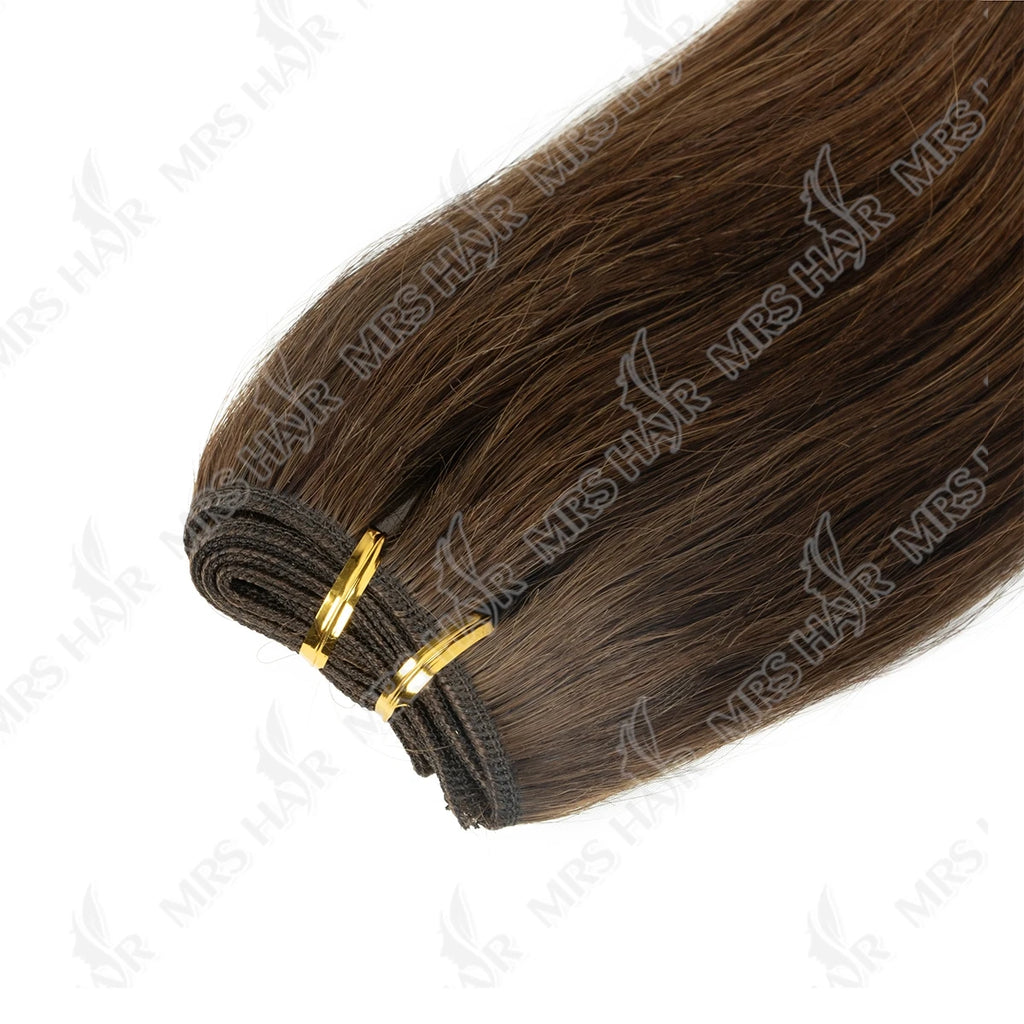 Brown Hair Bundles Sew-in Double Weft Natural Straight Human Hair Bundles 50g/pack MachineRemy 12-24 inch Colored Bundle Deals