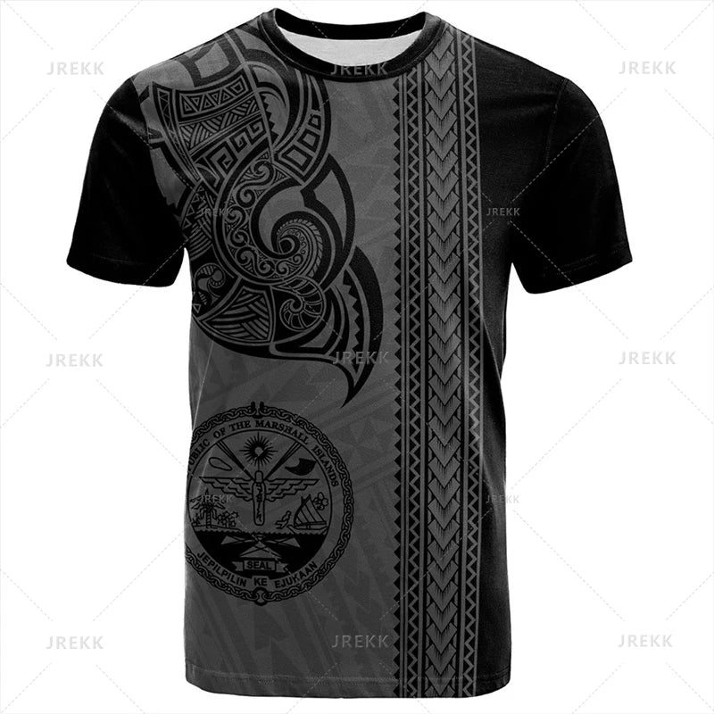 Marshall Islands Flag Graphic T-Shirt & Shorts Set – 3D Print